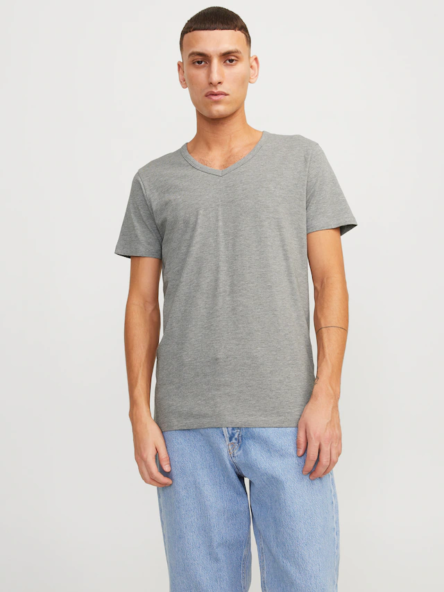 Jack & Jones T-Shirt »SLIM- FIT BASIC TEE V-NECK« mit V-Ausschnitt