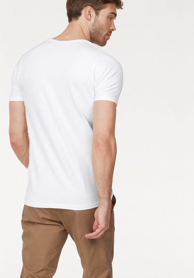 Jack & Jones T-Shirt »SLIM- FIT BASIC TEE V-NECK« mit V-Ausschnitt