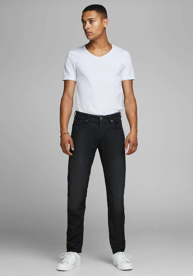 Jack & Jones T-Shirt »SLIM- FIT BASIC TEE V-NECK« mit V-Ausschnitt