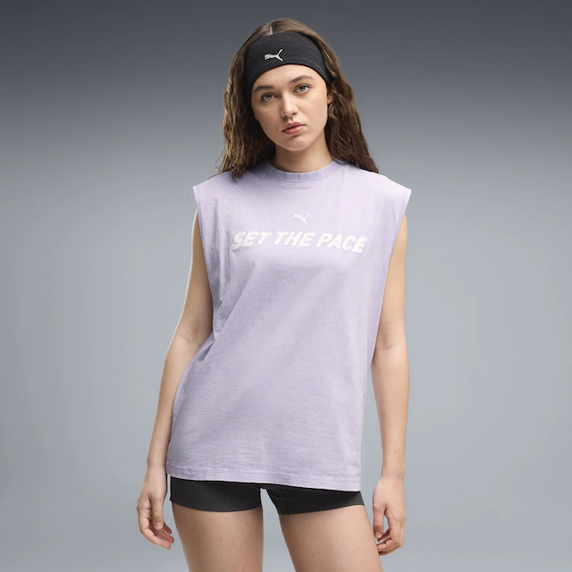 PUMA T-Shirt »Relaxed Washed Graphic Ärmelloses T-Shirt Damen«