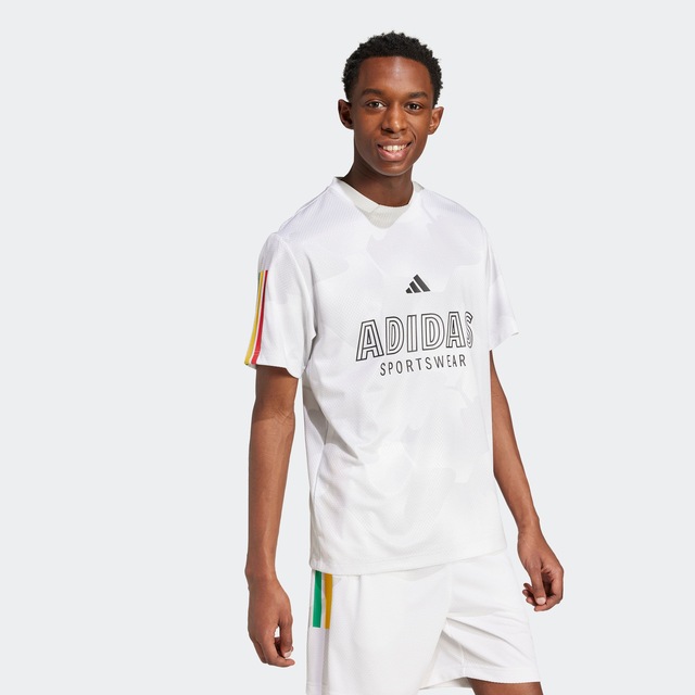 adidas Sportswear T-Shirt »HOUSE OF TIRO NATIONS PACK« sportlicher Schnitt, kurze Ärmel, mit Grafik und Allover-Print