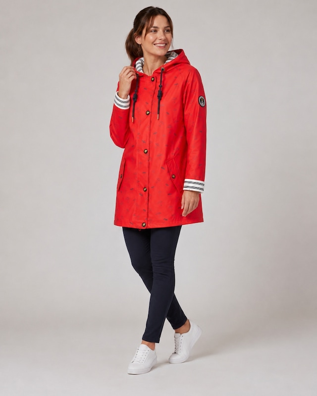 ankerglut Allwetterjacke »Friesennerz Ankerglutwolke II Regenmantel, Longjacket« mit Kapuze auch in Großen Größen erhältlich