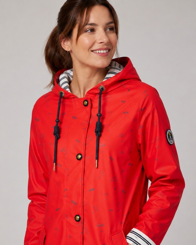 ankerglut Allwetterjacke »Friesennerz Ankerglutwolke II Regenmantel, Longjacket« mit Kapuze auch in Großen Größen erhältlich