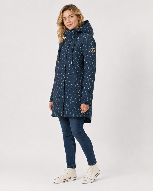 ankerglut Funktionsjacke »Friesennerz Ankerglutschein II Regenmantel, Longjacket« mit Kapuze auch in Großen Größen erhältlich