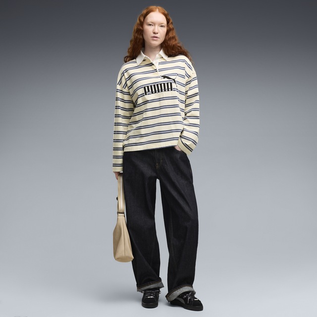 PUMA Poloshirt »Essentials Elevated No.1 Logo Oversized Rugby Polo Damen«