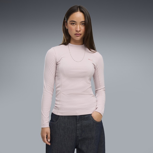 PUMA T-Shirt »HER Slim Geripptes Langarmshirt Damen«