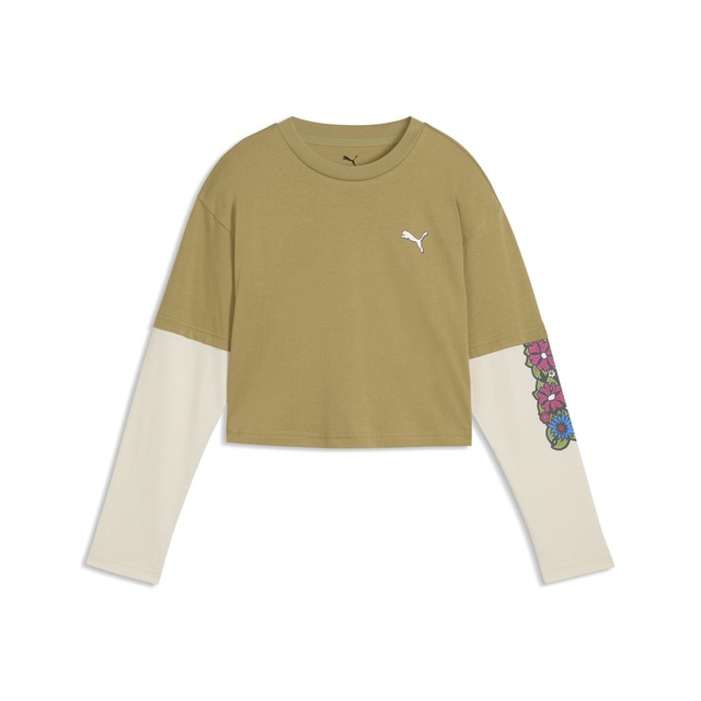 PUMA T-Shirt »MID 90s Relaxed Layered Cropped Langarmshirt Mädchen«