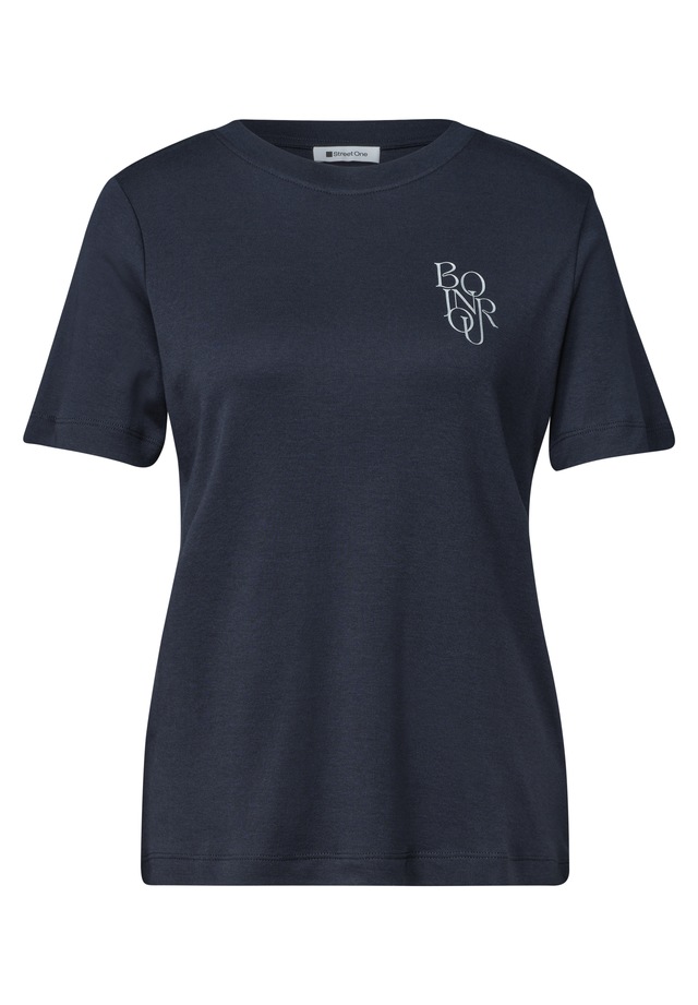 STREET ONE Kurzarmshirt Sommershirt miz Chestprint