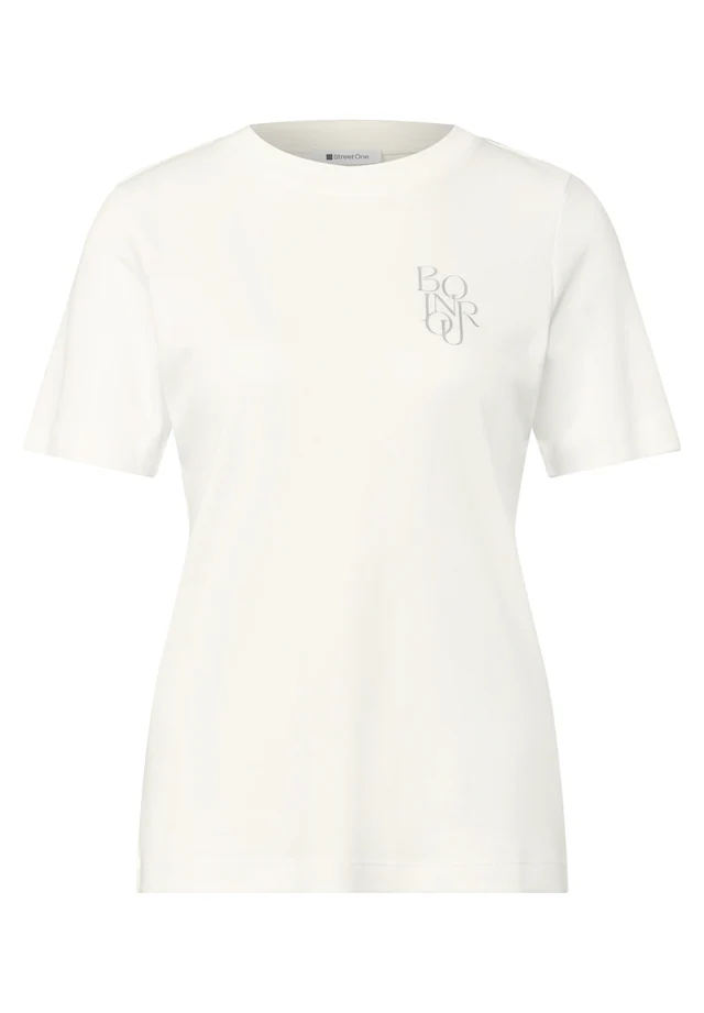 STREET ONE Kurzarmshirt Sommershirt miz Chestprint