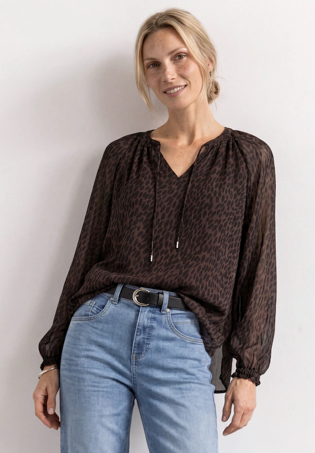 STREET ONE Langarmbluse mit Chiffon-Layer