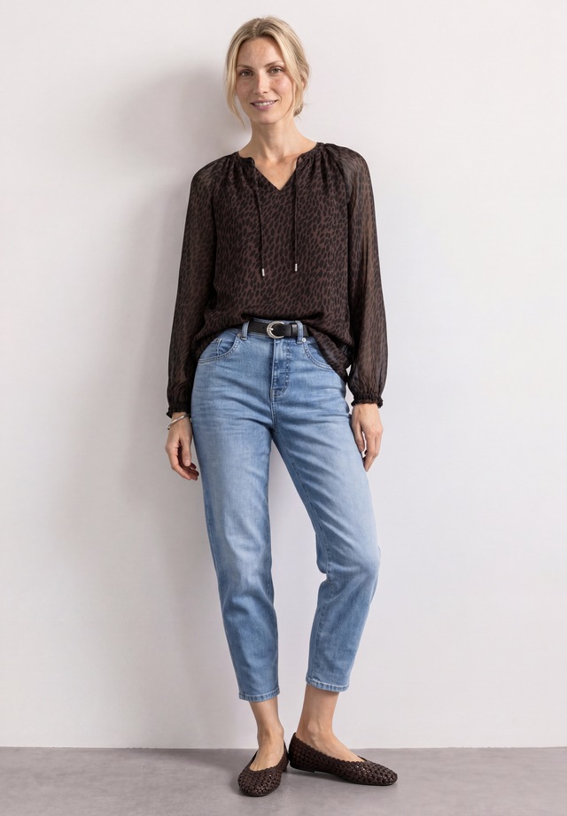 STREET ONE Langarmbluse mit Chiffon-Layer