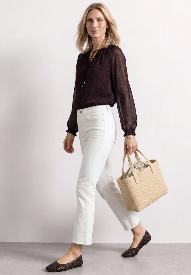 STREET ONE Langarmbluse mit Chiffon-Layer