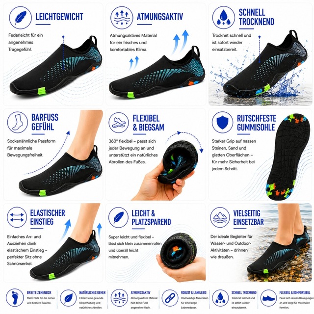 DOTALES Aquaschuh »Aquaflex Barfuß-Wasserschuhe, Badeschuhe Damen & Herren« Minimalschuhe