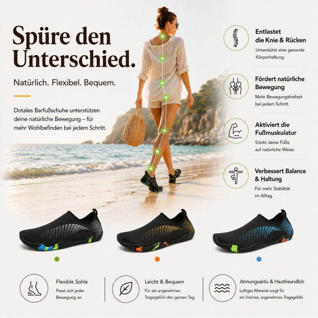 DOTALES Aquaschuh »Aquaflex Barfuß-Wasserschuhe, Badeschuhe Damen & Herren« Minimalschuhe