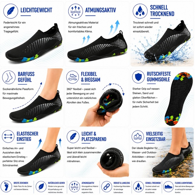 DOTALES Aquaschuh »Aquaflex Barfuß-Wasserschuhe, Badeschuhe Damen & Herren« Minimalschuhe