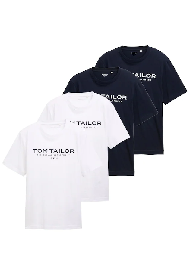 TOM TAILOR T-Shirt »T-Shirt T-Shirt with Print 4er Pack« 4