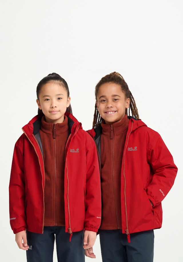 Jack Wolfskin 3-in-1-Funktionsjacke »ICELAND 3IN1 JKT K« mit Kapuze für Kinder, mit Fleece, wasser- und winddicht, atmungsaktiv
