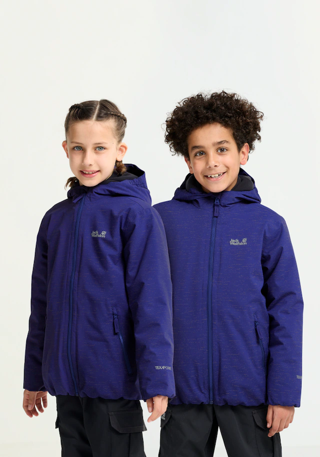 Jack Wolfskin Outdoorjacke »GO GLOW JKT K« mit Kapuze für Kinder, mit TEXAPORE 2L, wasserdicht, winddicht, gefüttert