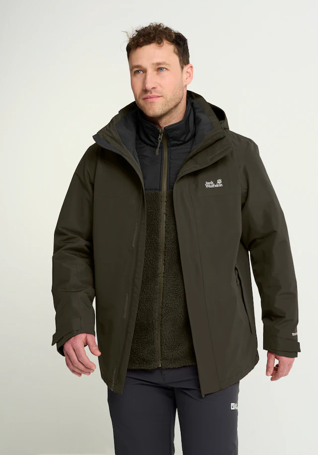 Jack Wolfskin 3-in-1-Funktionsjacke »STONELITE 3IN1 JKT M« mit Kapuze mit Kapuze, wasserdicht, winddicht, atmungsaktiv, wärmende Ausführung