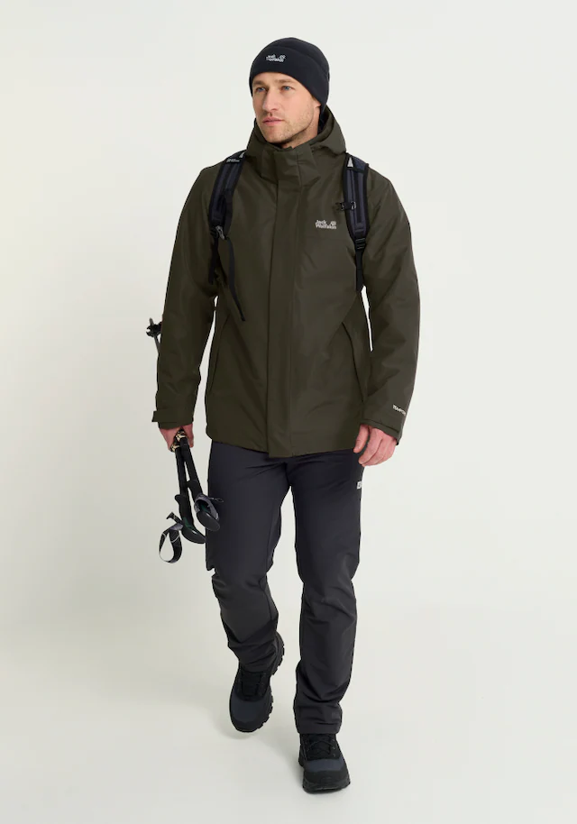 Jack Wolfskin 3-in-1-Funktionsjacke »STONELITE 3IN1 JKT M« mit Kapuze mit Kapuze, wasserdicht, winddicht, atmungsaktiv, wärmende Ausführung