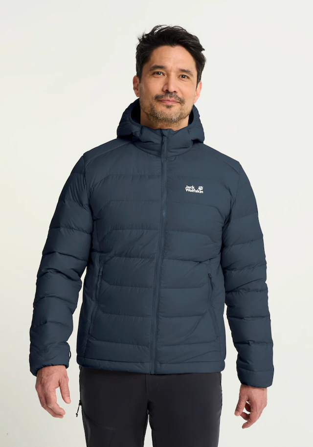 Jack Wolfskin Daunenjacke »WILD PASS DOWN HOODY M RDS« mit Kapuze mit Kapuze, 3-in-1-kompatibel, warm gefüttert