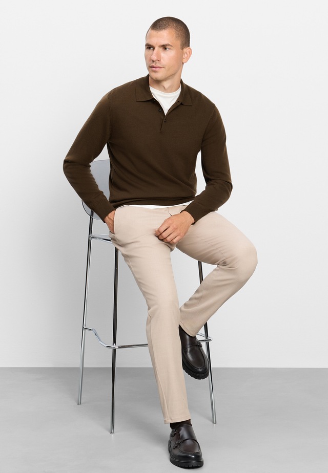 OLYMP Langarm-Poloshirt »OLYMP Casual Strick, Polo langarm«