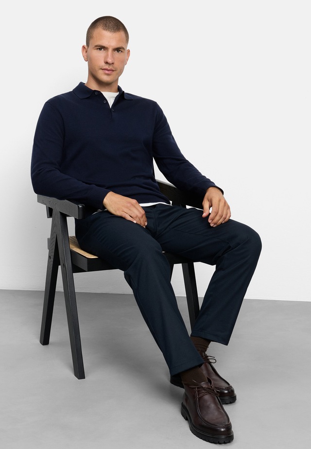 OLYMP Langarm-Poloshirt »OLYMP Casual Strick, Polo langarm«