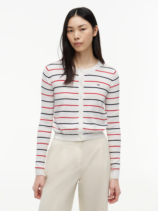 Tommy Jeans Strickjacke »TJW ESSENTIAL CREW NECK CARDIGAN« Baumwolle