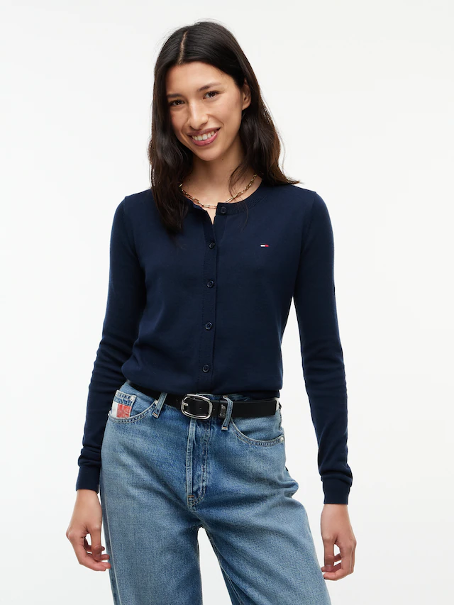 Tommy Jeans Strickjacke »TJW ESSENTIAL CREW NECK CARDIGAN« Baumwolle