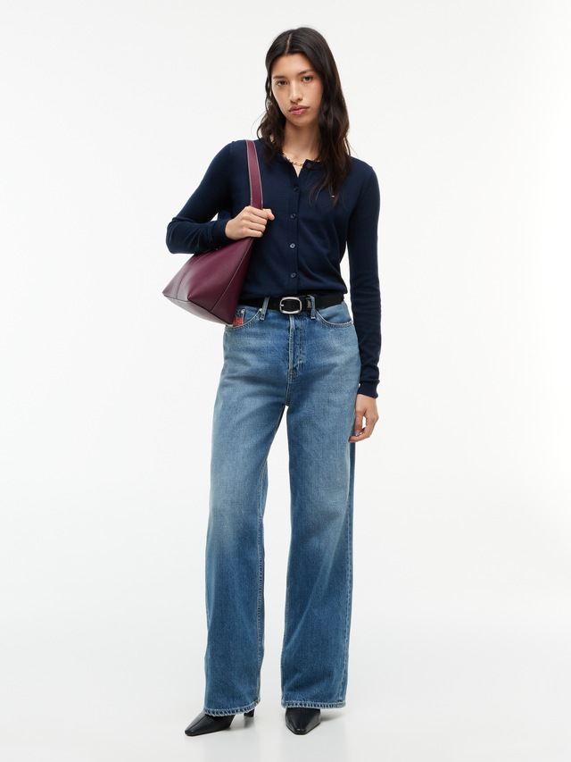 Tommy Jeans Strickjacke »TJW ESSENTIAL CREW NECK CARDIGAN« Baumwolle