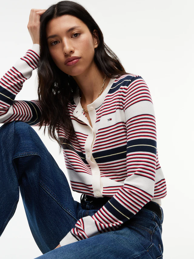 Tommy Jeans Strickjacke »TJW ESSENTIAL CREW NECK CARDIGAN« Baumwolle