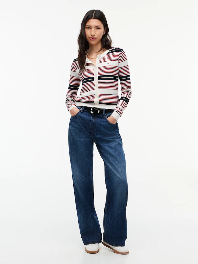 Tommy Jeans Strickjacke »TJW ESSENTIAL CREW NECK CARDIGAN« Baumwolle