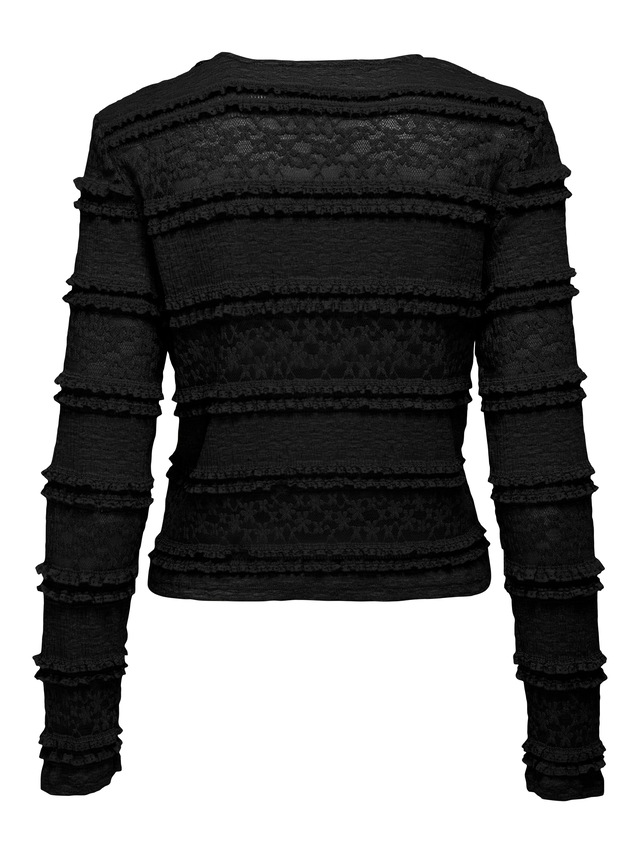 JDY Longsleeve »JDYSARAH L/S LACE TOP JRS NOOS« Kunstfaser, normal geschnitten