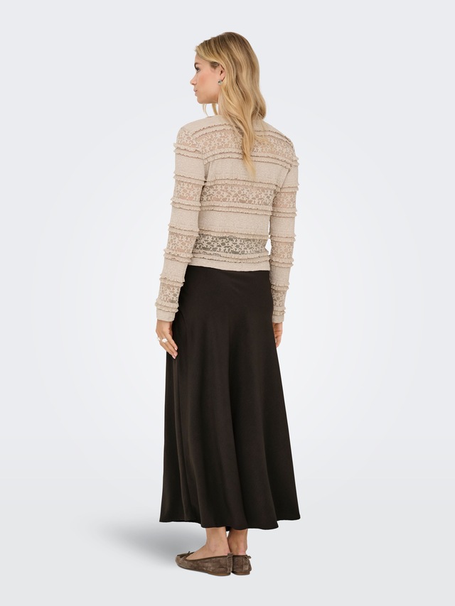 JDY Longsleeve »JDYSARAH L/S LACE TOP JRS NOOS« Kunstfaser, normal geschnitten