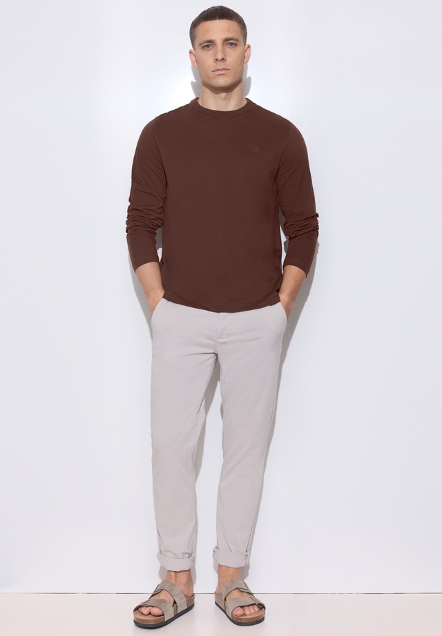 STREET ONE MEN Langarmshirt aus reiner Baumwolle