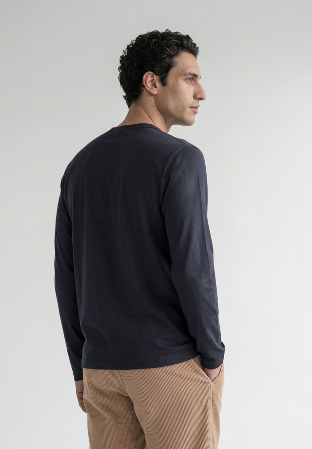 STREET ONE MEN Langarmshirt aus reiner Baumwolle