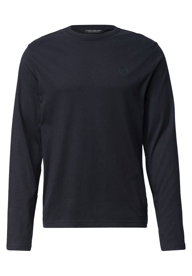 STREET ONE MEN Langarmshirt aus reiner Baumwolle