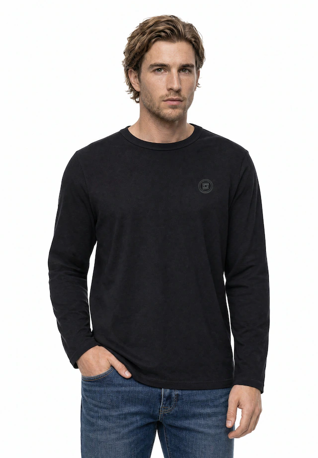 STREET ONE MEN Langarmshirt aus reiner Baumwolle