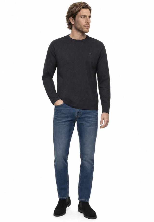 STREET ONE MEN Langarmshirt aus reiner Baumwolle