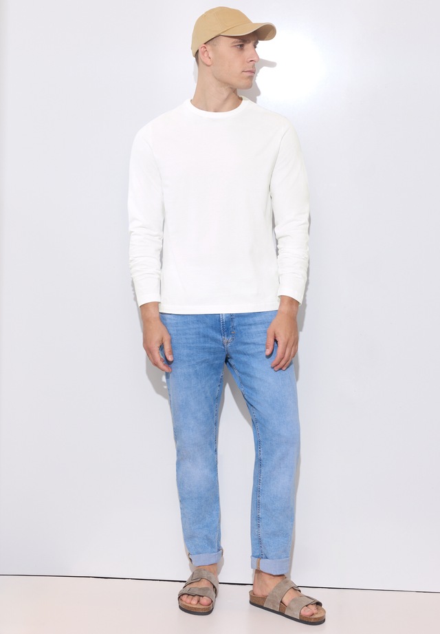 STREET ONE MEN Langarmshirt aus reiner Baumwolle