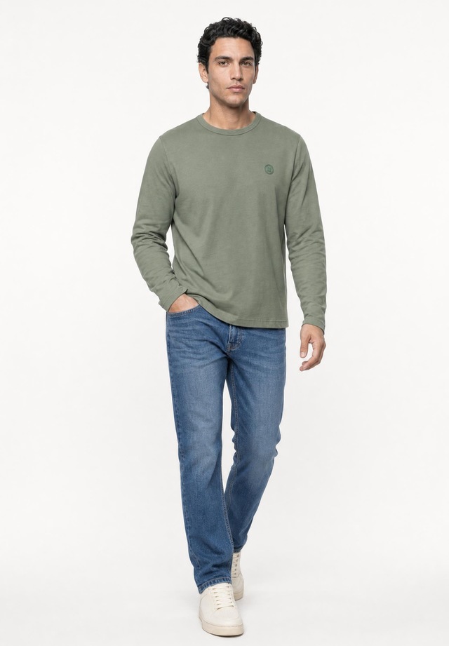 STREET ONE MEN Langarmshirt aus reiner Baumwolle