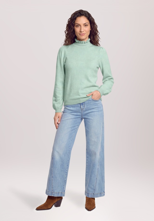 Cartoon Strickpullover »Damen mit Rüschen« 1