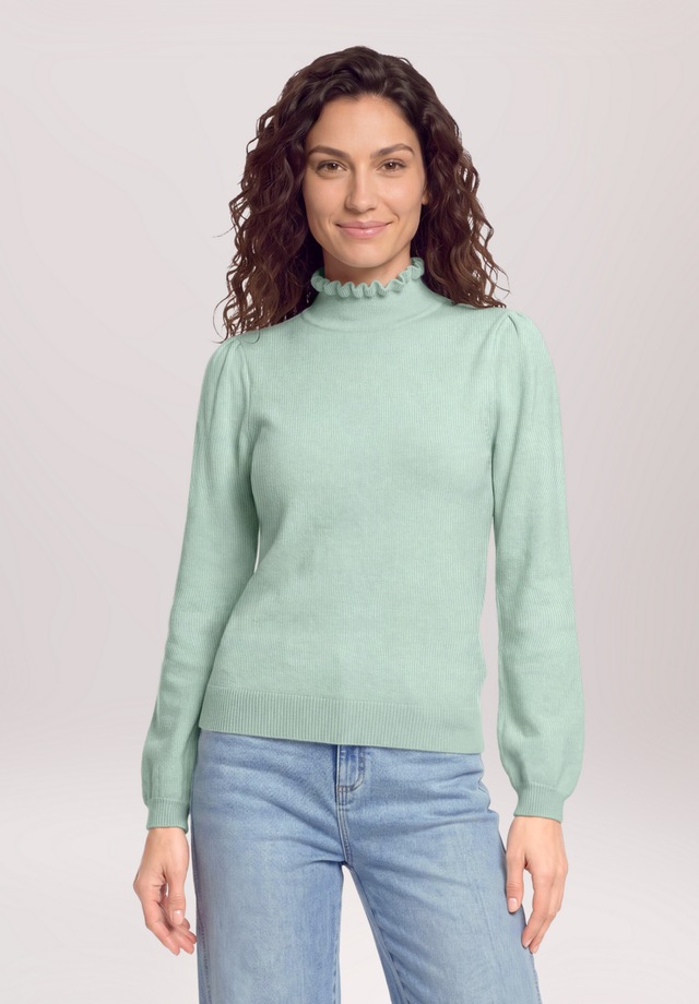 Cartoon Strickpullover »Damen mit Rüschen« 1