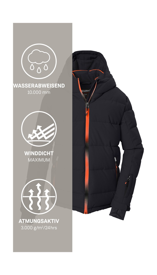 Killtec Skijacke »KSW 203 BYS SKI JCKT« Winddichte, wasserabweisende Kinder-Ski-Steppjacke mit Schneefang
