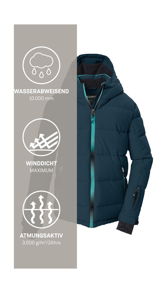 Killtec Skijacke »KSW 203 BYS SKI JCKT« Winddichte, wasserabweisende Kinder-Ski-Steppjacke mit Schneefang