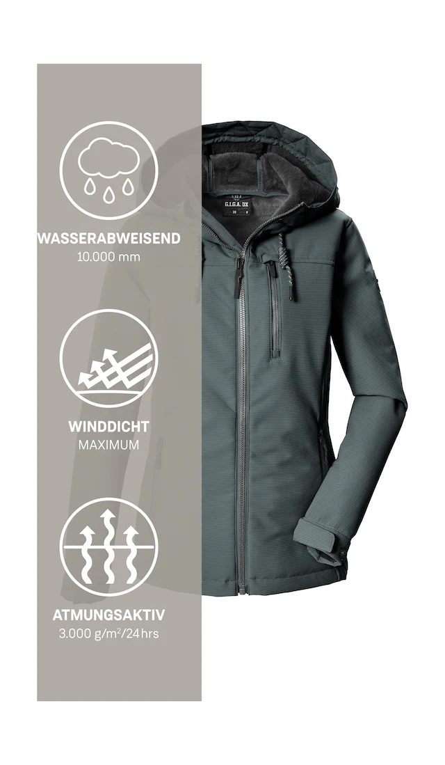 G.I.G.A. DX by killtec Softshelljacke »GW 59 WMN SFTSHLL JCKT« Winddichte, wasserabweisende Damenjacke mit Teddy-Fleecefutter