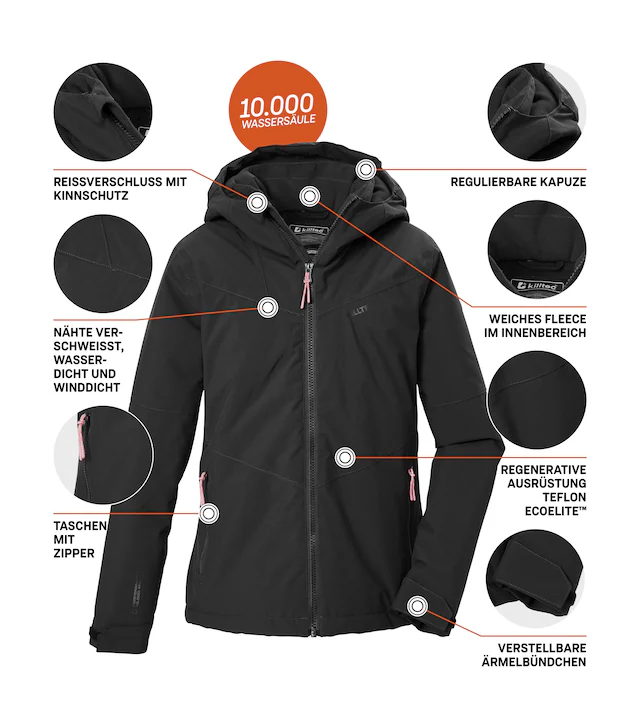 Killtec Funktionsjacke »KOW 161 GRLS JCKT« Wind- und wasserdichte Mädchenjacke mit Teflon EcoElite™ Imprägnierung