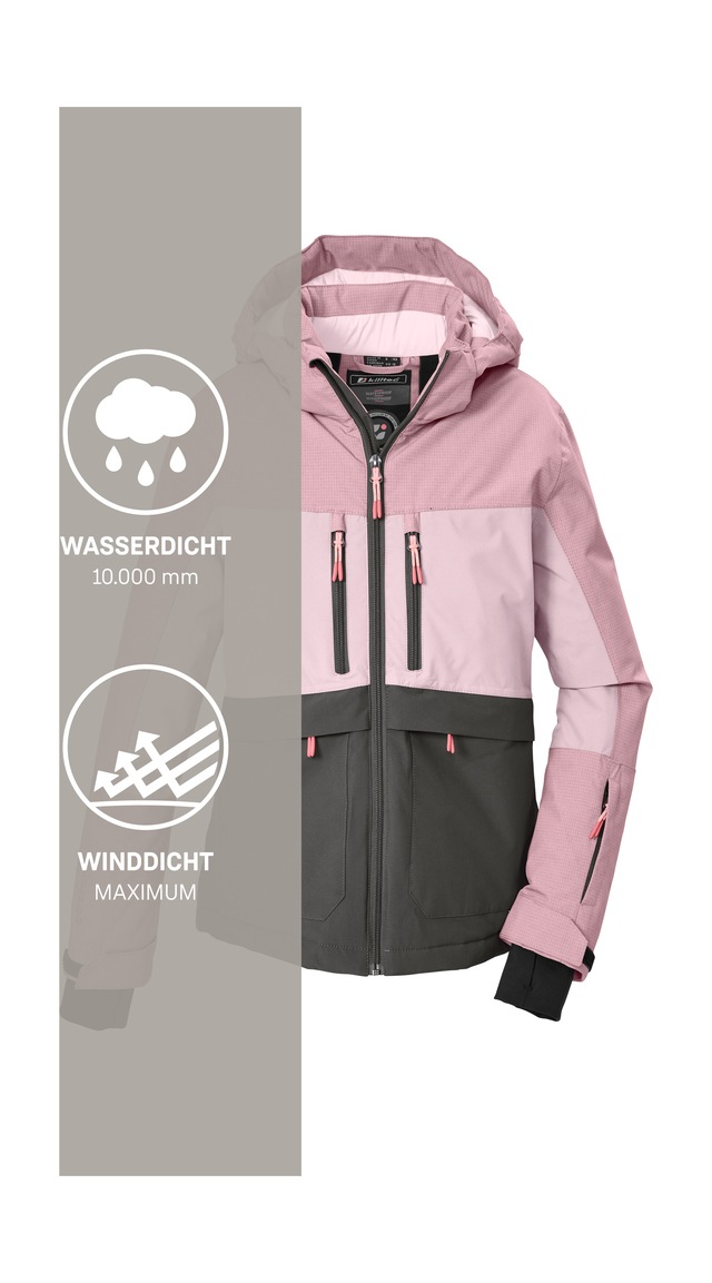 Killtec Funktionsjacke »KOW 160 GRLS JCKT« Wind- und wasserdicht, reflektierend, abnehmbare Kapuze