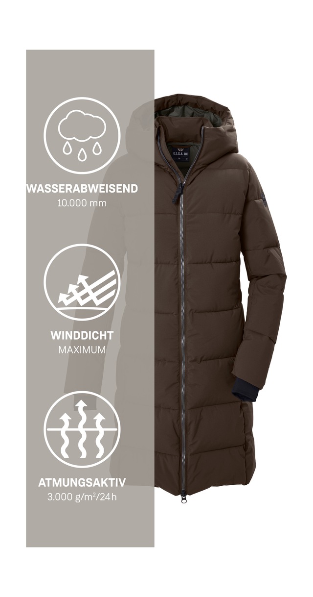 G.I.G.A. DX by killtec »GW 57 WMN QLTD CT« Wasserabweisender Damen Steppmantel mit regulierbarer Kapuze
