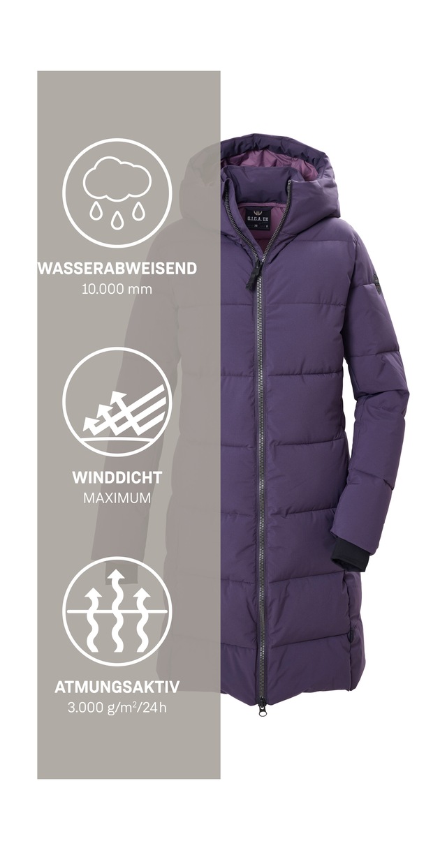 G.I.G.A. DX by killtec »GW 57 WMN QLTD CT« Wasserabweisender Damen Steppmantel mit regulierbarer Kapuze